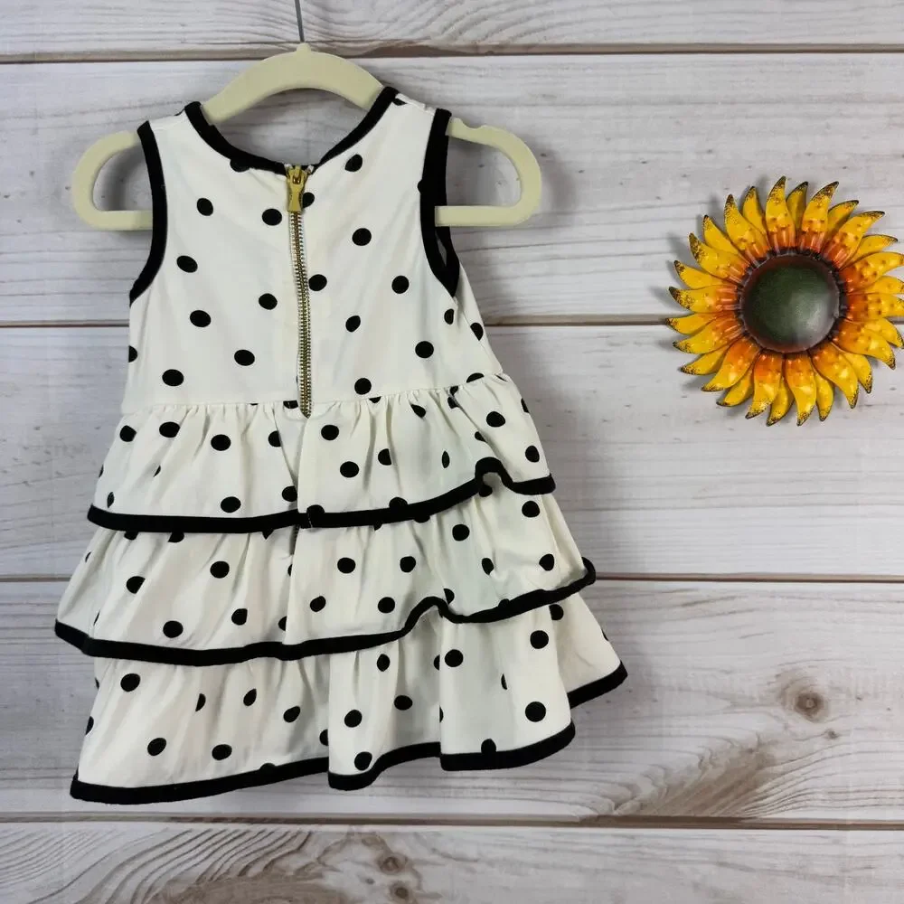 Kate Spade‎ New York Baby Girls Black Polka Dot Ruffle Dress Bloomer Set 18M